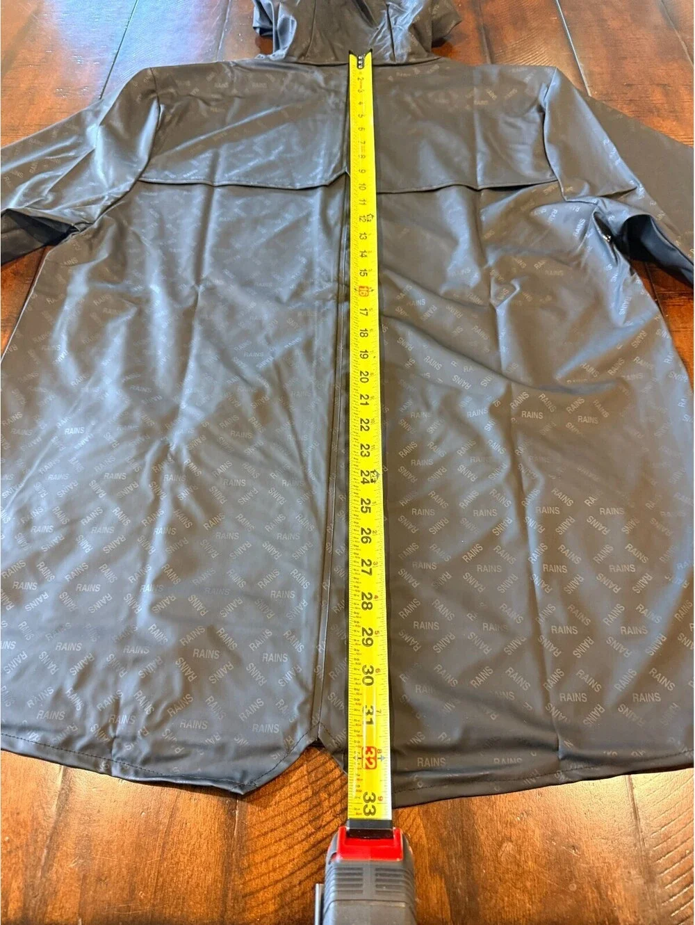 RAINS Jacket W3 House Monogram  Waterproof Hooded Rain Jacket Unisex Large NWT